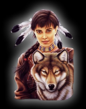 Indienne et Loup